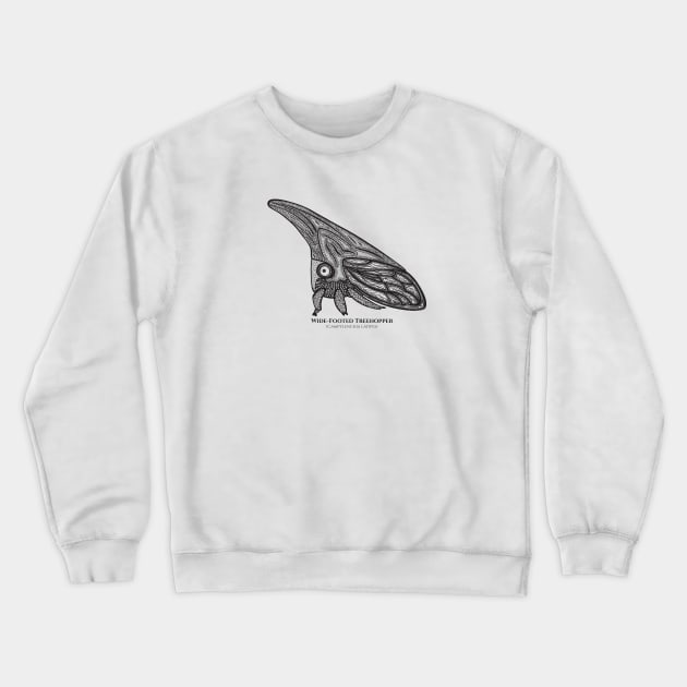 Treehopper with Common and Latin Names - super cute bug drawing Crewneck Sweatshirt by Green Paladin